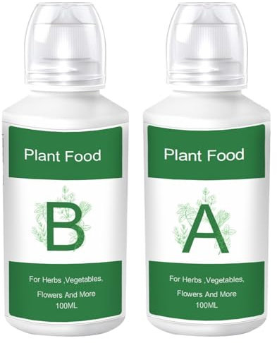 Soluzione nutriente A+B - Cibo vegetale universale per e aeroponica - Set di fertilizzanti per verdure, fiori, erbe - coltivazione Soilless per uso domestico e serra