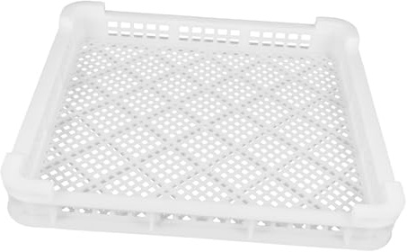ELAYARD Shallow Seafood Freezing Basket White Plastic Tray 370x350x60mm Multi-purpose Quick Freezing Storage Tray for Refrigeration and Air-curing