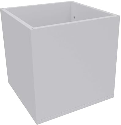 Eigentlich Podest Modular, Pflanzengefäß Indoor, Weiß, 40x40x40cm | Holzpodest oder Pflanzkübel variabel nutzbar, Würfel zum bepflanzen für Büro, Podest für Produktpräsentation Einzelhandel