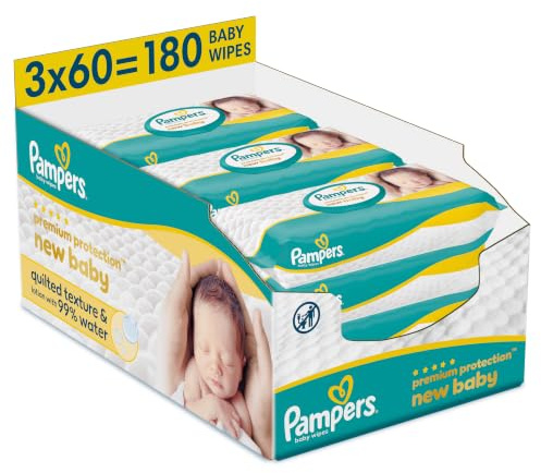 Pampers New Baby Wipes, 180 Count