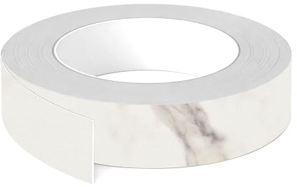 cyclingcolors 1x Bordo bordatura nastro per bordi in ABS senza colla 43 mm x 5 m spessore 0,80 mm pannello per mobili piano di lavoro laminato in legno, Marmo cristallo opaco