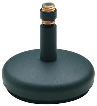 K&M 23266 Tischstativ Graphitgrau - Stahl mit 6 cm Höhe - 3/8“ Gewindeanschluss - Rundsockel mit Trittschalldämpfung