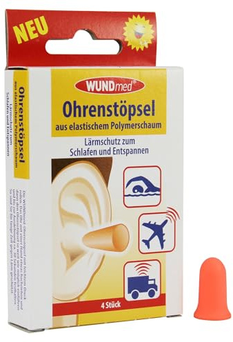 Wundmed Ohrenstöpsel aus elastischem Polymerschaum, Lärmschutz
