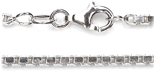 Drachensilber Rhodinierte Halskette Venezia diamantiert Silberkette 2 mm Stärke Länge frei wählbar komfortabler Karabinerverschluss - Juweliersqualität