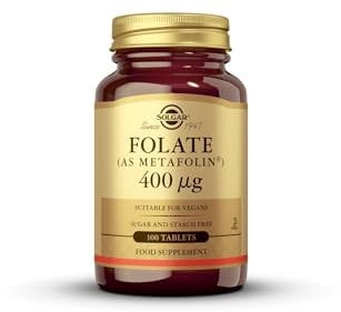 Solgar Folate (as Metafolin®) 400 µg Tablets - Food Supplement, Pack of 100 - For pregnancy and those trying to conceive - Wellbeing for men and women - Vegan