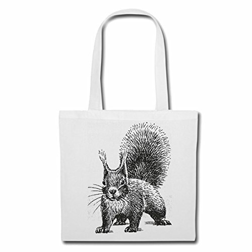 Reifen-Markt Tasche Umhängetasche EICHHÖRNCHEN VINTAGE LIFESTYLE FASHION STREET WEAR HIPHOP LEGENDARY SALSA Einkaufstasche Schulbeutel Turnbeutel in Weiß