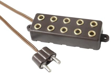 WITTKOWARE Zubehör zur Krippen-/Puppenstuben-Elektrifizierung (Verteilerbox für 2,6mm Zwergstecker, 5-fach, Farbe braun)