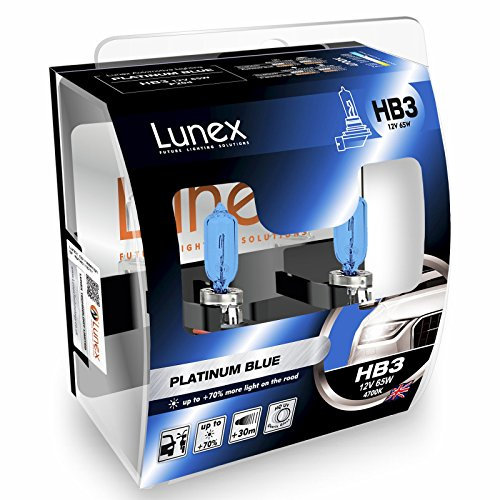 LUNEX HB3 9005 PLATINUM BLUE Headlight Halogen Bulbs 12V 65W P20d 4700K duobox (2 units)