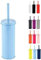 MSV WC Bürste Klobürste Toilettenbürste „Habana“ mit hygienischem Behälter Pastellblau, Edelstahl, Blue, Unique Size