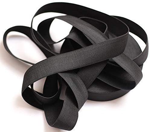 DAHI 30mm Elastique Couture Noir - 20 Mètres Bande Élastique Large Couture - Ruban Elastique Plat - Elastique pour Pantalon Jupe Ceinture