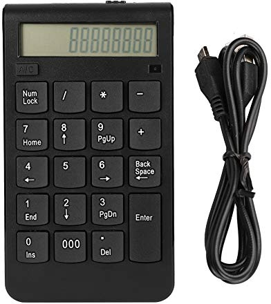 Oumij Teclado Numérico Inalámbrico Teclado Inalámbrico 2.4G Teclado Numérico de 29 Teclas con Pantalla LCD para Computadora Portátil de Escritorio