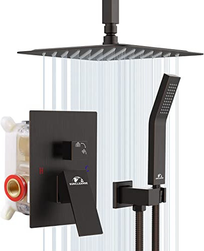 SunCleanse Rainfall Shower System with High Pressure in Oil Rubbed Bronze