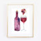 Din A4 Kunstdruck ohne Rahmen - Wein Rotwein - in vino veritas - Küche Esszimmer Genuss Aquarell Druck Poster Bild