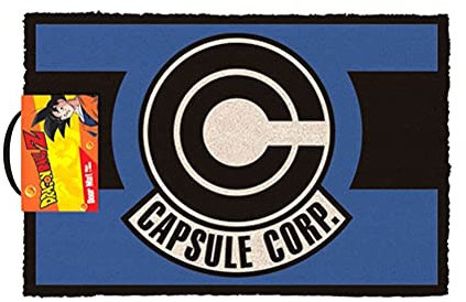 Dragon Ball Z Fußmatte (Capsule Corp Design) Kokosfaser Türmatte, Außen- und Innen 40cm x 60cm - Offizielles Lizenzprodukt