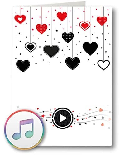 PlayMegram bespielbare Audio-Grußkarte mit USB-Anschluss und 128 MB Speicher, Für eigene Musik oder Sprachnachricht, Liebesgrußkarte,Valentinstag, Glückwunschkarte, Kreative Geschenkkarte