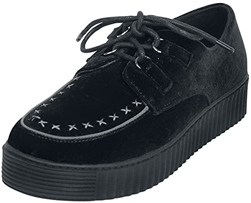 Gothicana by EMP Damen Schwarze Creepers in Samt-Optik