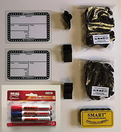 20 laminierte Preisschilder- SET 111 x 154 mm weiß für Obst und Gemüse Werbesymbole