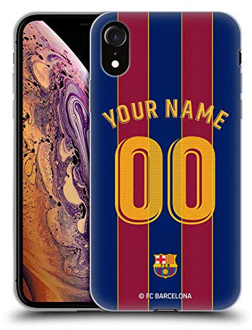 Head Case Designs Licenciado Oficialmente Personalizada FC Barcelona Hogar 2020/21 Kit Carcasa de Gel de Silicona Compatible con Apple iPhone XR