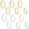 UNICRAFTALE 12pcs 2 Farben 15/16/17/18/19/20mm Edelstahl Flat Plain Band Ringe Metall Fingerringe Golden/Edelstahl Tone Fashion Ring Set Für Männer Und Frauen