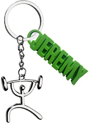 Porte-Clés Original, Haltérophilie, avec Prénom au Choix, pour Sportif, Fan de Schwarzenegger, Fitness, Musculation, Livraison Rapide (Avec Prénom)