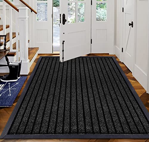 B&B Doormats, Door Mats Outdoor Indoor, Non Slip mat Entrance Rug, Indoor Floor Mat, Dirt Trapper Door Mat Outdoor Mat for patio, Multi Purpose Doormats (Black, 80 x 150 cm)
