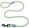 AllPetSolutions Rope Dog Lead - Heavy Duty Walking, Running, Outdoor Training Lead for Dogs - Anti-Tangle Leash, 360 Hook, Strong Clip, Easy Grip Loop Handle - Reflective Green, Braided Nylon, 140cm
