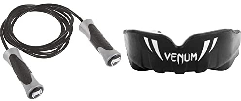 Venum Challenger Corde à sauter Mixte Adulte, Noir, Taille Unique & Challenger Kids Protège-Dents Mixte Enfant, Noir/Blanc, Taille Unique