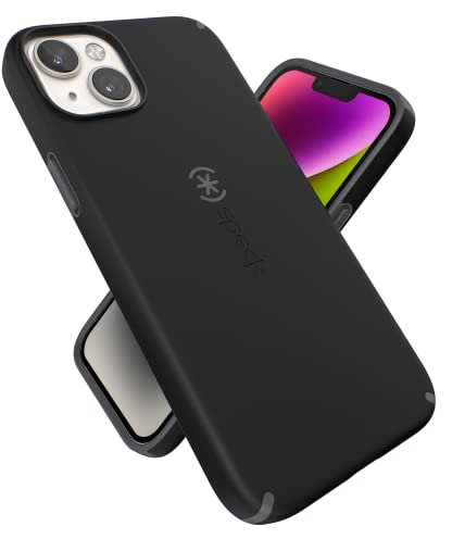 Speck CandyShell Pro + MagSafe - iPhone 14 Plus Hülle mit Microban-Beschichtung (Schwarz/Schiefergrau)