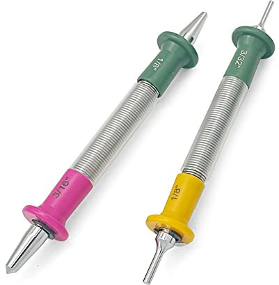 SENROG 2-teiliges Federwerkzeug-Set, 5500 PSI hammerloser Set, 4 Größen Doppelköpfe, Splintentreiber 3/32 Zoll, 1/8 Zoll Stanzset, Körner 1/8 Zoll, 3/16 Zoll Federsatz (Stift) & Center P Lunch)