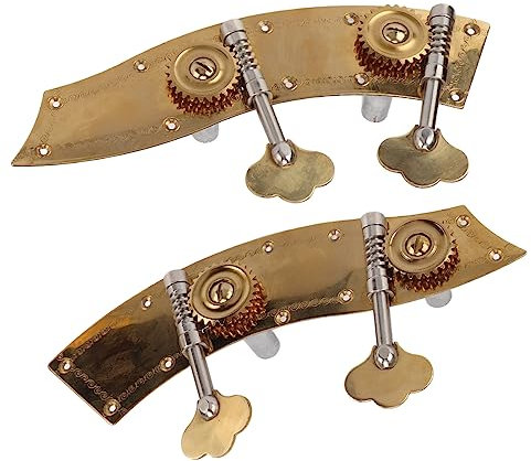 Open Gear Bass-Stimmschlüssel, Mechanik-Ersatz, 2 Stück, Kontrabass-Stimmwirbel, Frei, Langlebiges Metall für Instrumente Zur Wartung