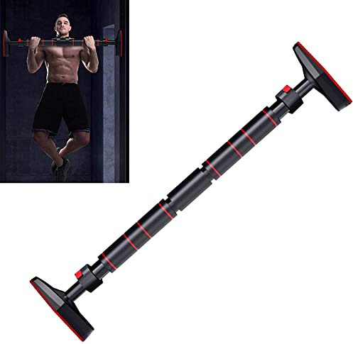 Samnuerly Türrahmen-Klimmzugstange, Multifunktions-Klimmzugstange mit Verstellbarer Breite, mit Sicherheitsschloss und rutschfestem Griff, tragbares Heimfitnessgerät, Belastung 200 kg (Größe: 120-155
