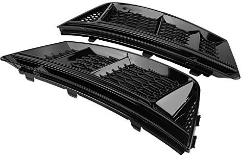 Kfz-Grills 2 Stück für S4 Style Glänzend Schwarz Frontstoßstange Nebelscheinwerfergitter für A4 B9 2017-2018 für A4 B9 Nebelblenden, B9 S4, Nebelscheinwerferabdeckung A4 B9, 2017