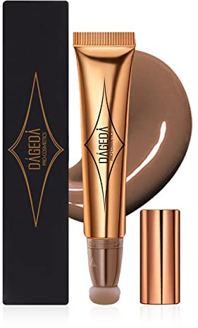 Prreal Contour Beauty Wand, Liquid Face Concealer Pen, Smooth Creamy Matte Finish Liquid Contour Stick with Soft Cushion Applicator, Waterproof Blendable Body Face Contouring Makeup, 0.53oz (01)