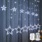 BLOOMWIN Weihnachtsbeleuchtung Fenster Lichtervorhang Innen - 2M 138 LED Stern Weihnachtsdeko Fenster Beleuchtet, Lichterkette Weihnachten Deko für Fensterdeko Zimmer, Kaltweiß Batterie