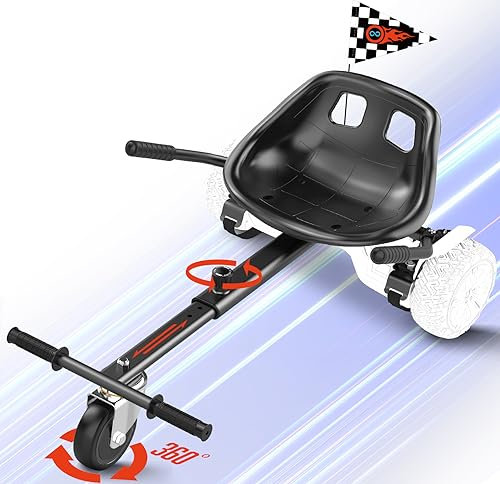 Gyroshoes Hoverboard Sitzbefestigung, Hover Board Zubehör Go Kart kompatibel mit 6,5 Zoll 8 Zoll 10 Zoll Hoverboard, Hoverboard Go Kart für Kinder und Erwachsene mit Verstellbarer Rahmenlänge