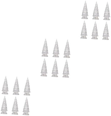 DOITOOL 18 Stk Leuchtender Weihnachtsbaum Mini-acryl-weihnachtsbaum Led-weihnachtsbaum Mit Farbwechsel Glitzernder Weihnachtsbaum Dekorativer Weihnachtsbaum Weiß Scheinen Bonsai Baum 2c