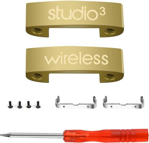 Studio 3 - Connettore di ricambio in metallo per archetto, compatibile con cuffie over-ear Beats Studio 3.0, kit di riparazione wireless (oro)