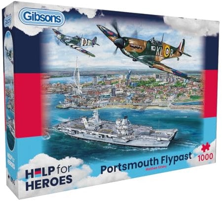 Gibsons Portsmouth Flypast 1000 Piece Jigsaw Puzzle Military War Plane Ship Sustainable Premium 100% Recycled Board | Great Gift for Adults | Gibsons Games