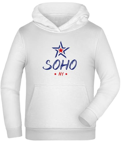 Generico Sweatshirt Soho NY - USA Weiß mit Kapuze und Tasche # 218 - Klicken Sie auf Anpassen für Größe, Weiß, M