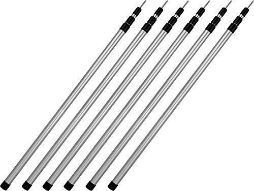normani Aufstellstangen Set Teleskopstangen 4, 5 oder 6 Stück Zeltstange aus 6061 Aluminium - Stufenlos Höhenverstellbar Farbe 6Stück Größe Small