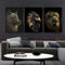 LXTOPN Wilde Löwe Bilder Schwarz und Gold Tier Bild auf Leinwand,Moderne Wolf und Adler Bilder Drucke Wohnzimmer Poster Wandbild Dekor kein Rahmen. (HJSZ1, 3 * 40x60cm)