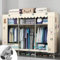 BOKNI Fabric Wardrobes for Bedroom,Almirah for Clothes,Canvas Wardrobe Portable Wardrobe Clothes Storage With Shelves and Hanging Rail,yellow