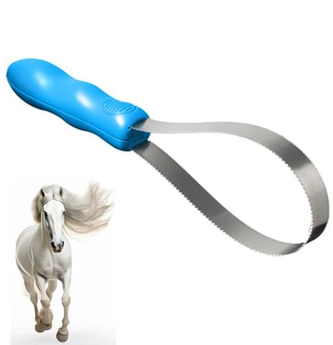 CuiCanfla Schweißmesser für Pferde, 28cm idealer Metallstriegel zum Abziehen von Schweiß, Schweißmesser mit Zacken, Wasser & Zacken zur Reinigung von Schmutz und losen Haaren zur Fellpflege