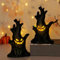 Halloween Deko Geister Baumstumpf mit LED Licht, 2 Stück Halloween Geister Baumstumpf Figuren Leuchtende, Halloween LED Geister Baumstumpf Batteriebetriebene für Halloween Dekoration, Party Deko (x 2)
