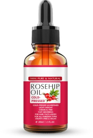 Rosehip Oil for Face 30ml - 100% Pure Organic Cold-Pressed Rose Hip Oil for Skin, Body, and Hair, Natural Rosehip Seed Oil, Nourishes and Hydrates for All Skin Types