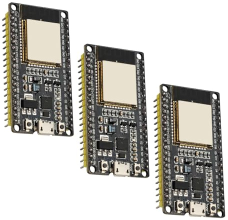 Für ESP-32 Entwicklungsplatine,3 Stück 38PIN für ESP-32 NodeMCU Modul 2,4 GHz Dual Core WLAN WiFi Bluetooth CP2102 für Arduino(Micro USB Port)