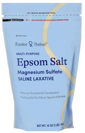 Foster & Thrive Bittersalz, 100 % Magnesiumsulfat, 100 % Salzabführmittel, Mehrzweckgranulat, 1 Stück, Hellblau