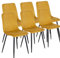 MEBEL ELITE - Esszimmer Stühle in Velourstoff 6er Set - Esszimmerstühle Curry/gelb 90,5 x 43 x 51 [cm] - Küchenstühle Modern - Weiche Esstischstühle - Stabile Essstühle, leicht zu reinigen
