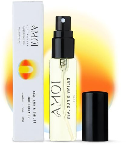AMOI - SEA, SUN & SMILES - Eau de Parfum Joie 10 ML - Fragrance Ensoleillé aux Notes d'Orange Sanguine, Fleur de Tiaré et Bois de Santal - +85% Naturels - Booster de Joie - Made in France