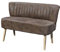 möbelando Essbank >Marcel< in Dark Brown ? 136 cm, Microvelours, Massivholz-Füße, elegant & bequem für 2 Personen, teilmontiert geliefert, Elegantes Design für Ihr Zuhause.